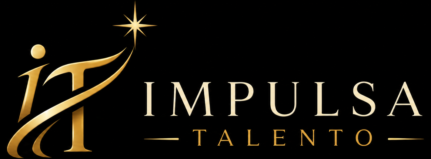 logotipo de Impulsa talento con figura ascendente y estrella que representan el crecimiento y el talento