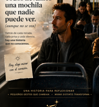 Todos llevamos una mochila que nadie puede ver. Una historia sobre las apariencias, la empatía y esos pequeños gestos capaces de cambiar el día de alguien.