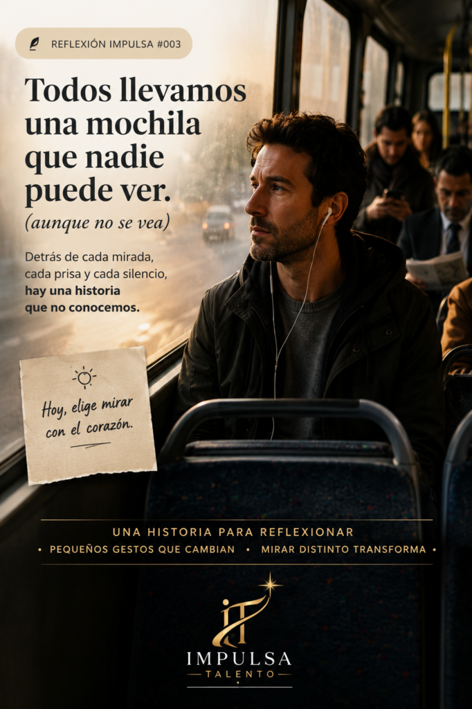 Todos llevamos una mochila que nadie puede ver. Una historia sobre las apariencias, la empatía y esos pequeños gestos capaces de cambiar el día de alguien.